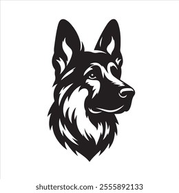 German shepherd dog head silhouette vector eps