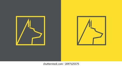 German Shepherd Dog Head Vector Minimal Logo