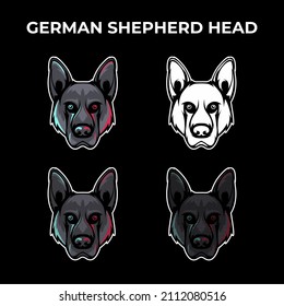 German shepherd dog head vector collection