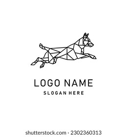 German Shepherd dog - isolated geometric outlined vector illustration