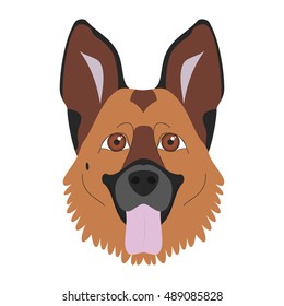 German Shepherd dog isolated on white background vector illustration