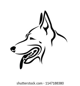 German Shepherd dog - isolated outlined vector illustration