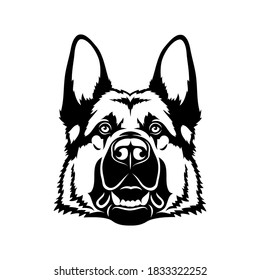 German Shepherd dog isolated outlined vector illustration