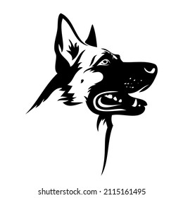 German Shepherd dog isolated outlined vector illustration