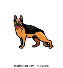 German Shepherd dog - isolated vector illustration