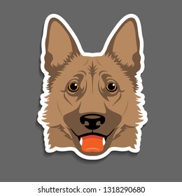 German shepherd dog K9 head portrait magnet, sticker, key chain idea