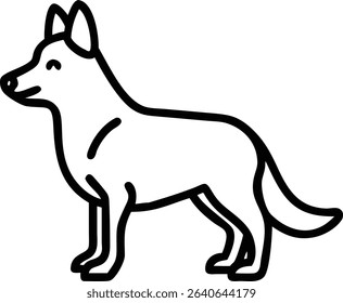 German Shepherd Dog line art Style Vector Illustration