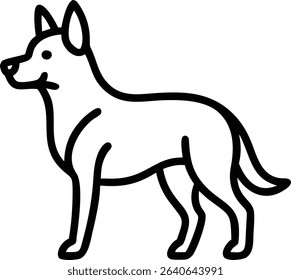 German Shepherd Dog lineart Style Vector Illustration