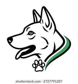 German Shepherd dog logo vector illustration whit vintage style