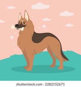 german shepherd dog mascot character