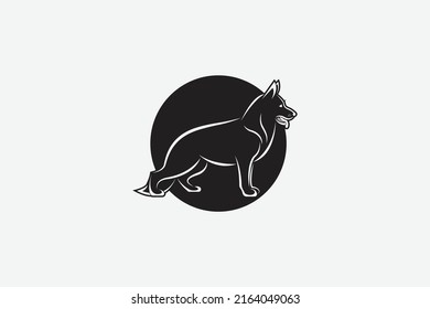 German Shepherd dog outline vector