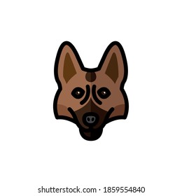 german shepherd dog pet mascot breed head character vector illustration design