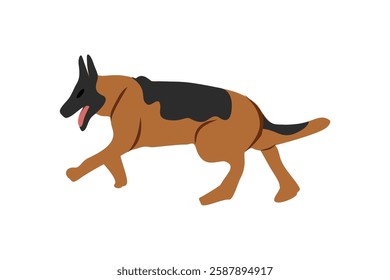 German shepherd dog. Police dog illustration. Wild dog. Shepherd dog. Animal. Wildlife.