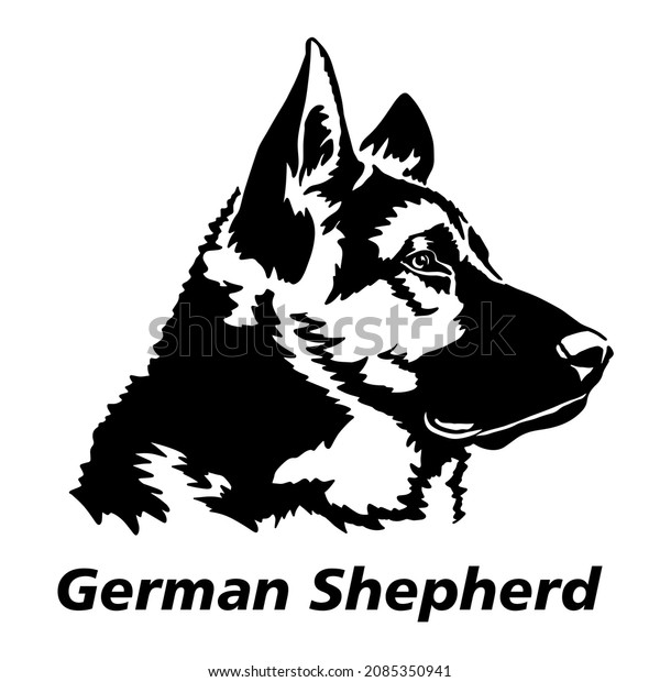 German Shepherd Dog Profile Breed Face Stock Vector Royalty Free 2085350941