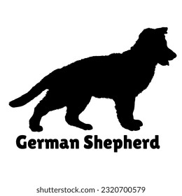  German Shepherd. Dog puppies silhouette. Baby dog silhouette. Puppy