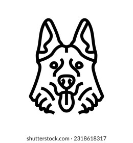 german shepherd dog puppy pet line icon vector. german shepherd dog puppy pet sign. isolated contour symbol black illustration