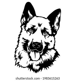 German Shepherd Dog Puppy Portrait Instant Download includes Cricut, Cameo German Shepherd Silhouette 