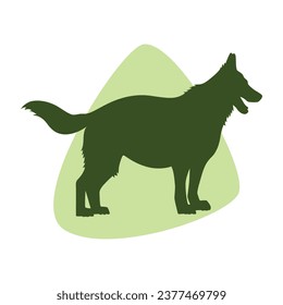 German shepherd dog silhouette. German shepherd silhouette. black German shepherd dog isolated on white background. cutout dog. hand drawn German shepherd design. vector illustration.