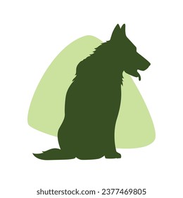 German shepherd dog silhouette. German shepherd silhouette. black German shepherd dog isolated on white background. cutout dog. hand drawn German shepherd design. vector illustration.