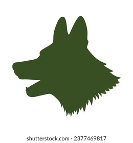 German shepherd dog silhouette. German shepherd silhouette. black German shepherd dog isolated on white background. cutout dog. hand drawn German shepherd design. vector illustration.