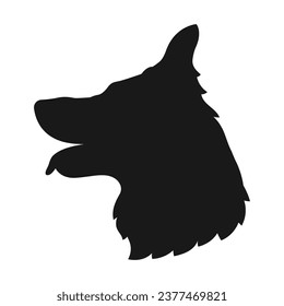 German shepherd dog silhouette. German shepherd silhouette. black German shepherd dog isolated on white background. cutout dog. hand drawn German shepherd design. vector illustration.