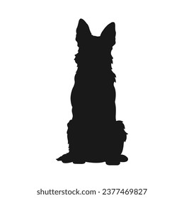 German shepherd dog silhouette. German shepherd silhouette. black German shepherd dog isolated on white background. cutout dog. hand drawn German shepherd design. vector illustration.