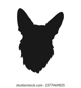 German shepherd dog silhouette. German shepherd silhouette. black German shepherd dog isolated on white background. cutout dog. hand drawn German shepherd design. vector illustration.