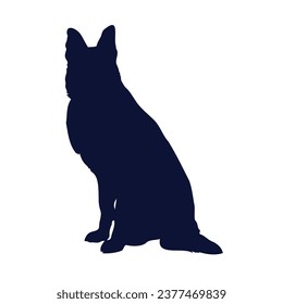 German shepherd dog silhouette. German shepherd silhouette. black German shepherd dog isolated on white background. cutout dog. hand drawn German shepherd design. vector illustration.