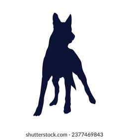 German shepherd dog silhouette. German shepherd silhouette. black German shepherd dog isolated on white background. cutout dog. hand drawn German shepherd design. vector illustration.