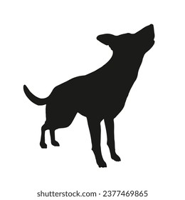 German shepherd dog silhouette. German shepherd silhouette. black German shepherd dog isolated on white background. cutout dog. hand drawn German shepherd design. vector illustration.