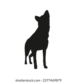 German shepherd dog silhouette. German shepherd silhouette. black German shepherd dog isolated on white background. cutout dog. hand drawn German shepherd design. vector illustration.