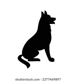 German shepherd dog silhouette. German shepherd silhouette. black German shepherd dog isolated on white background. cutout dog. hand drawn German shepherd design. vector illustration.