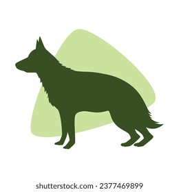 German shepherd dog silhouette. German shepherd silhouette. black German shepherd dog isolated on white background. cutout dog. hand drawn German shepherd design. vector illustration.