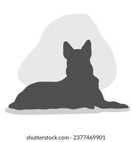 German shepherd dog silhouette. German shepherd silhouette. black German shepherd dog isolated on white background. cutout dog. hand drawn German shepherd design. vector illustration.