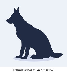 German shepherd dog silhouette. German shepherd silhouette. black German shepherd dog isolated on white background. cutout dog. hand drawn German shepherd design. vector illustration.