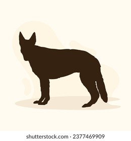 German shepherd dog silhouette. German shepherd silhouette. black German shepherd dog isolated on white background. cutout dog. hand drawn German shepherd design. vector illustration.