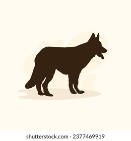 German shepherd dog silhouette. German shepherd silhouette. black German shepherd dog isolated on white background. cutout dog. hand drawn German shepherd design. vector illustration.