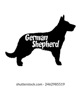 German Shepherd Dog silhouette dog breeds logo dog monogram vector