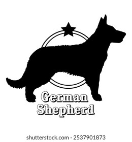 German Shepherd dog silhouette,  dog, dog breeds, logo, vector, silhouette, logo design, animal, illustration, icon, sign, design, black,  symbol, pet