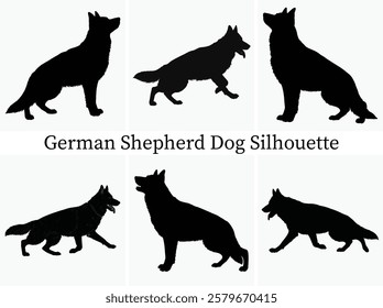 German Shepherd Dog Silhouette Bundle