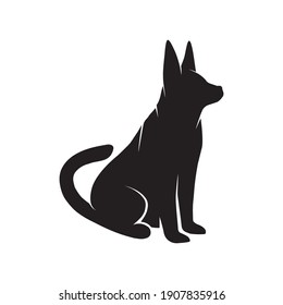 German Shepherd dog silhouette logo illustration symbol