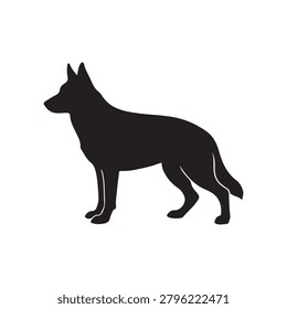 German Shepherd Dog Silhouette Standing Side View
