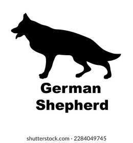 german shepherd Dog silhouette vector. Dog breeds