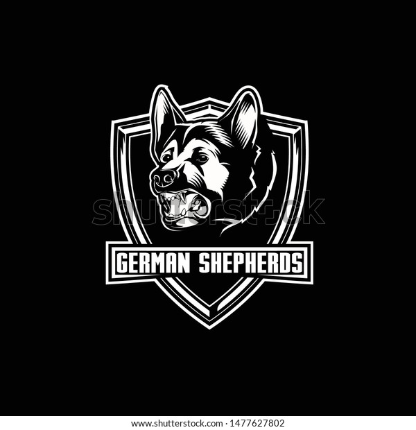 German Shepherd Dog Silhouette Vector Badge Stock Vector (Royalty Free ...