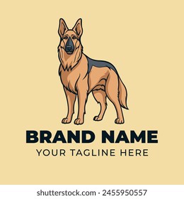 German Shepherd dog standing logo