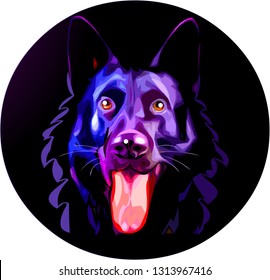 German shepherd dog stylish, bright color logo vector