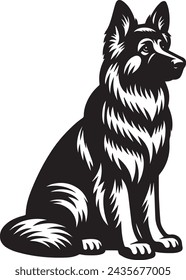 German Shepherd Dog Vector Clipart