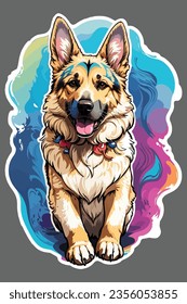 German Shepherd Dog Vector: High-quality, scalable, and customizable vector illustration of a German Shepherd dog.