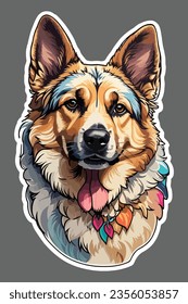 German Shepherd Dog Vector: High-quality, scalable, and customizable vector illustration of a German Shepherd dog.