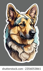 German Shepherd Dog Vector: High-quality, scalable, and customizable vector illustration of a German Shepherd dog.